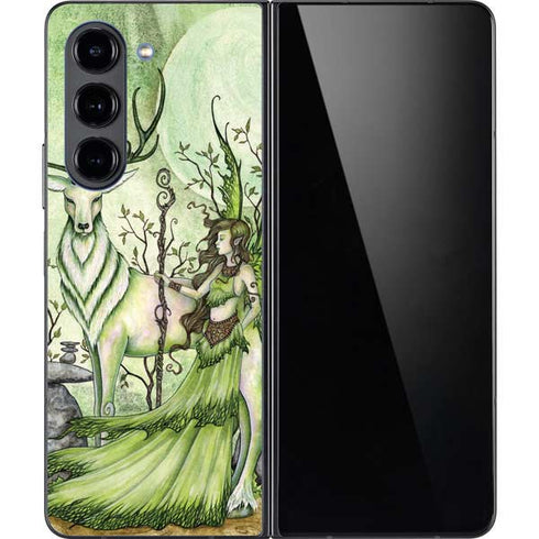 Guardian Fairy and Stag by Amy Brown Galaxy Z Fold5 5G Skin